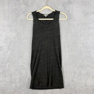 James Perse Tunic Tank Mini T Shirt Dress Size S Heathered Black Gray Scoop Neck
